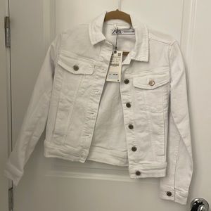 Zara white denim jacket XS